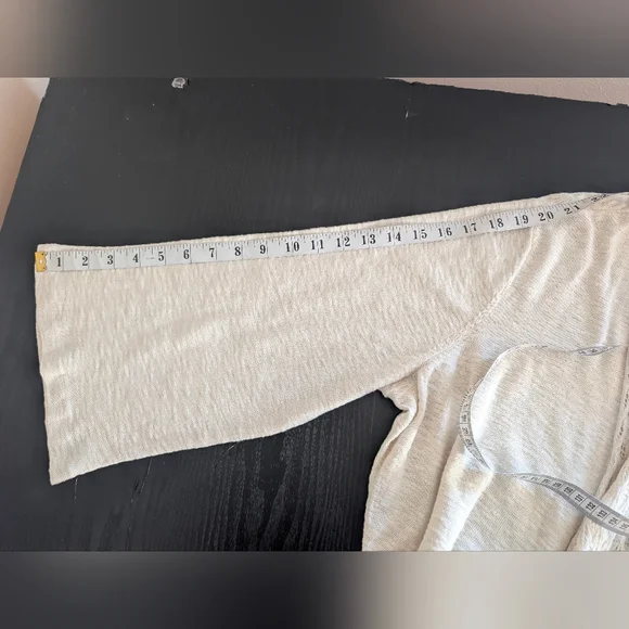 Style & Co Woman 2X Cream Pointelle Knit Boho Open Front Linen Blend Old Money, - Picture 7 of 8